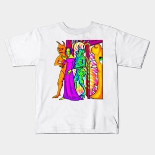 Bad Medieval Art Acid Daydream Concerned Demons Escorting Me From Hell Kids T-Shirt